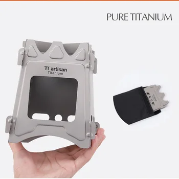 

Portable camping wood stove folding titanium wood stove burning backpack survival cooking picnic hunting firewood burning stove