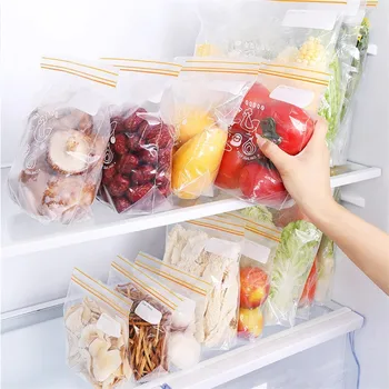 

Fresh-keeping Plastic Wrap Zipper Bag Reclosable Home Kitchen Refrigerator Food Preservation Bags Set Travel Snack Organizer