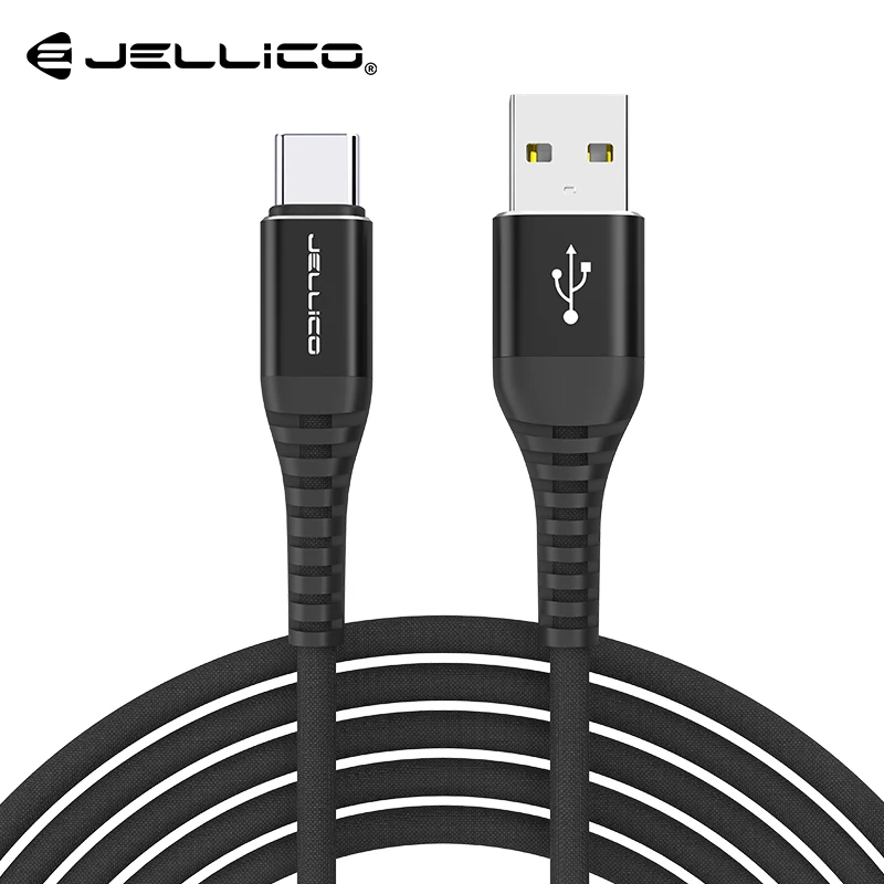 Black For Type-C Jellico usb type-C кабель для huawei P30 Pro Honor 10 9 Pro 3,0 Шнур для быстрой зарядки и передачи данных зарядное устройство для телефона USB-C зарядное устройство - Цвет: Black For Type-C