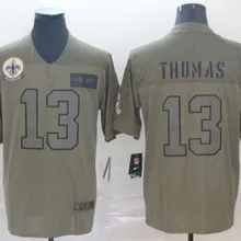 Для мужчин взрослых Орлеан высокое качество святые Майкл майка Thomas оливковый/золотистый