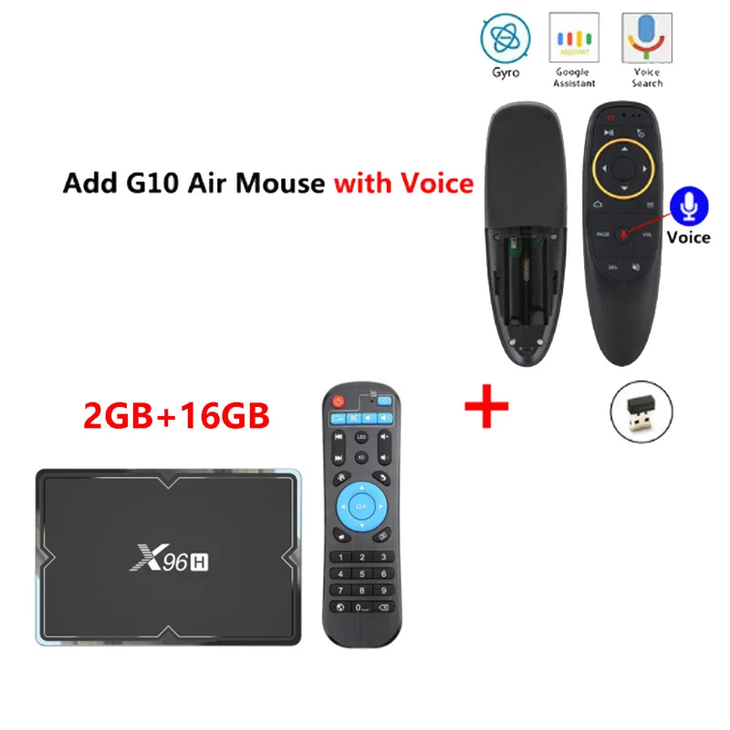 2GB16GB add g10s X96H Android 9,0 Смарт ТВ коробка Allwinner H603, 4 Гб оперативной памяти, 32 Гб встроенной памяти, BT4.1 2,4G 5G Wi-Fi 6K IPTV Set-top Box с 3 портами(стандарт Порты и разъёмы Media Player PK X96 Max - Цвет: 2GB16GB add g10s