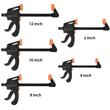 

Carpentry Clamps F Shape Gadget Sturdy Black Durable Household Spring Clamp Convenient Woodworking Clip Hand Tools Diy Grip