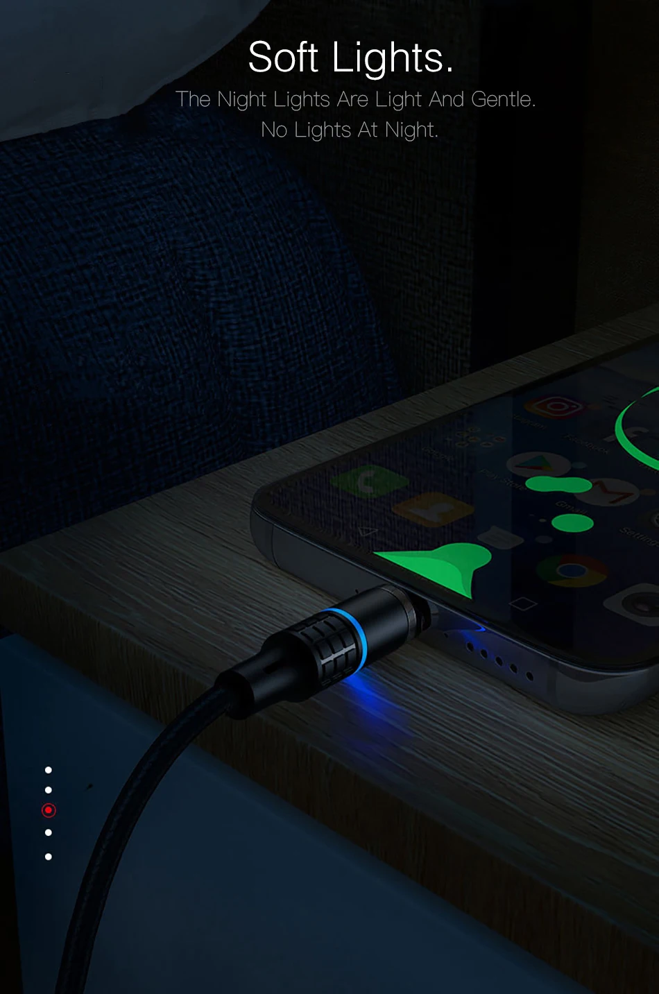 Магнитный кабель 3A светодиодный светильник quick charge 3,0 Micro USB зарядное устройство Тип C Быстрая зарядка магнит смартфон Универсальный кабель 1 м