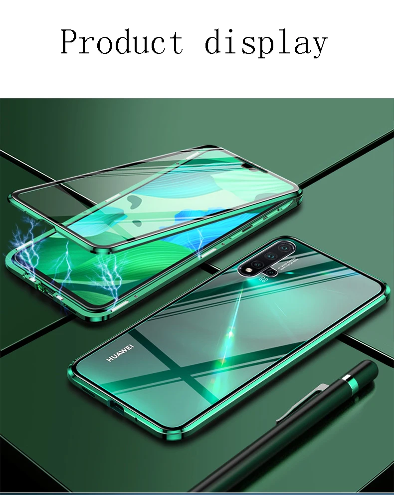Роскошный двусторонний стеклянный Магнитный чехол для huawei Nova5 5pro Nova4, модный прозрачный чехол на магните для huawei Nova5i Pro