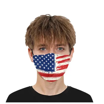 

American Flag Print Mask Adjustable Washable Reusable Face Mask For Adults Women Men Cycling Mouth Mask Mascarilla Reutilizable