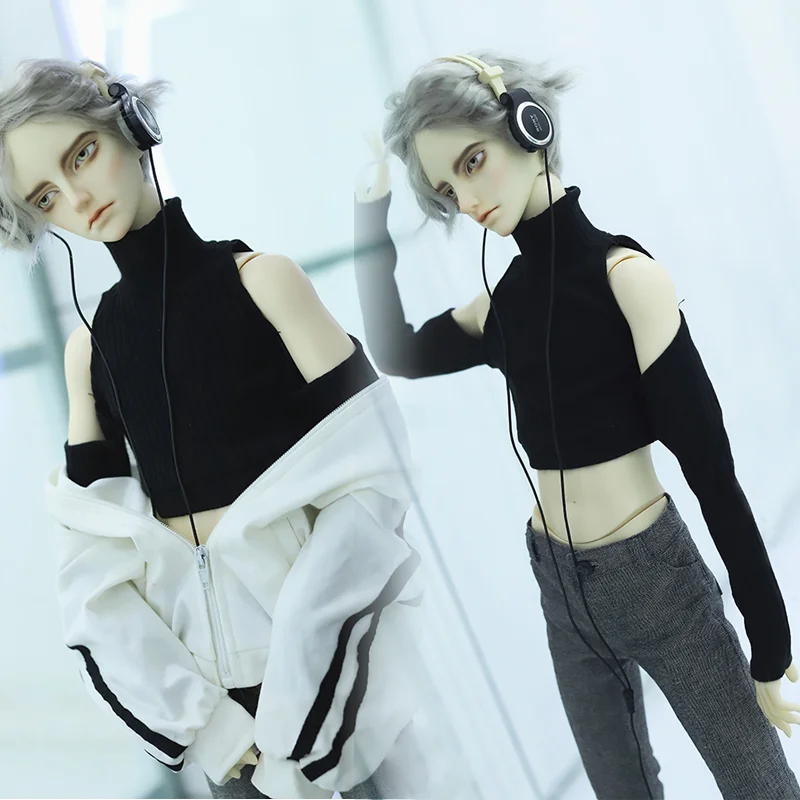 Новинка 1 шт Bjd Кукла Одежда Футболка для 1/3 1/4 SD17 SSDF дядюшка рубашка черный высокий воротник талия костюм куклы аксессуары