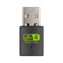 Mini adaptateur USB wi fi sans fil, 300Mbps, LAN, carte réseau, Dongle pour ordinateur de bureau et portable, Windows 10, 8, 7 XP 