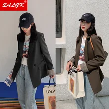 High Quality Blazer Jacket Women 21 Spring and Autumn New Korean Version of The Waist Slimming Solid Color Loose Fashion Clothes