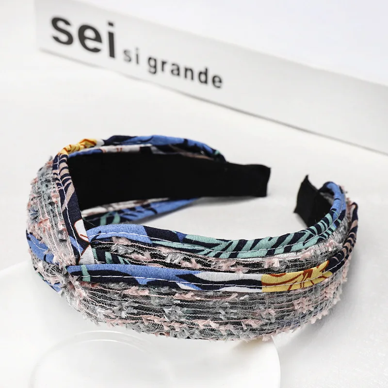 Korean-style Fabric Large Rims Headband Fresh Vacation Style Romantic Rainbow Hair Bands Yiwu Small Commodity Hair Accessories C