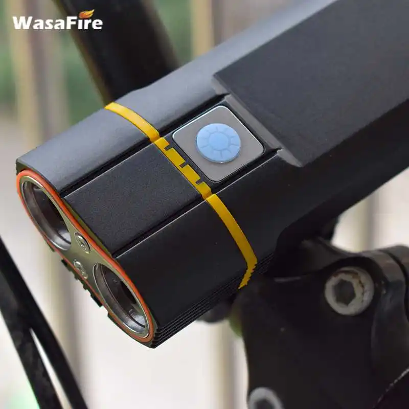 WasaFire 6000лм 2* XM-L2 светодиодный велосипедный светильник USB Перезаряжаемый велосипедный головной светильник водонепроницаемый MTB фонарь 5 режимов велосипедный передний головной фонарь