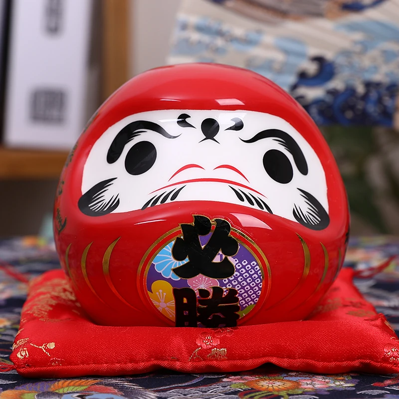 4,5 дюймов Maneki Neko Daruma орнамент керамическая статуя кота подарок для украшения дома фэн-шуй копилка