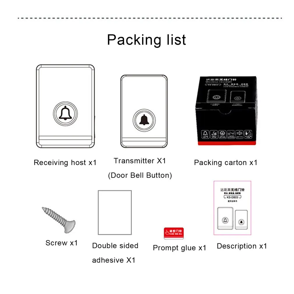 Db03 One For One Villa Home Remote Wireless Doorbell 48 Classic Doorbell Music Smart Wireless Doorbell