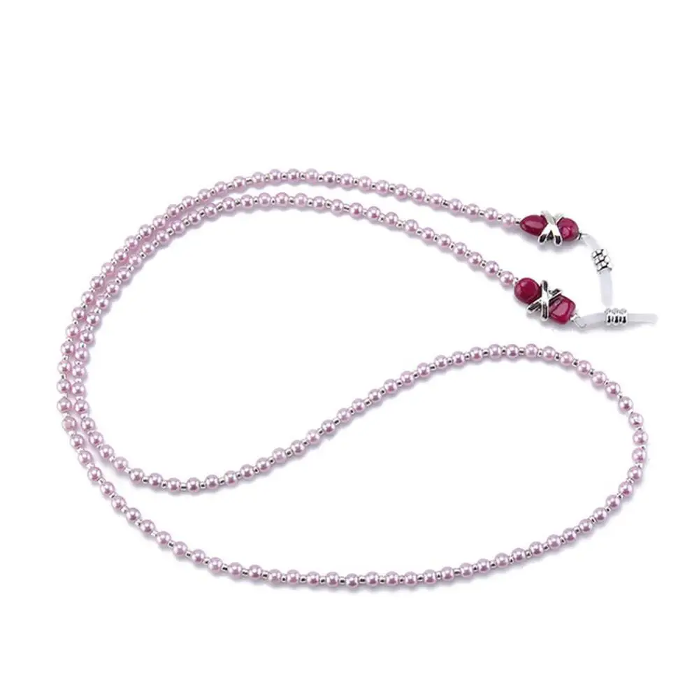 pink Женские цепочки для очков очки на веревке цепочка для очков для чтения Eyewears шнур держатель имитация жемчуга бисером шейный ремень - Цвет: pink