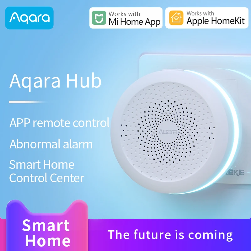 Блок управления умным домом Aqara Zigbee хаб с голосовым управлением работает приложением Xiaomi Mi home Apple