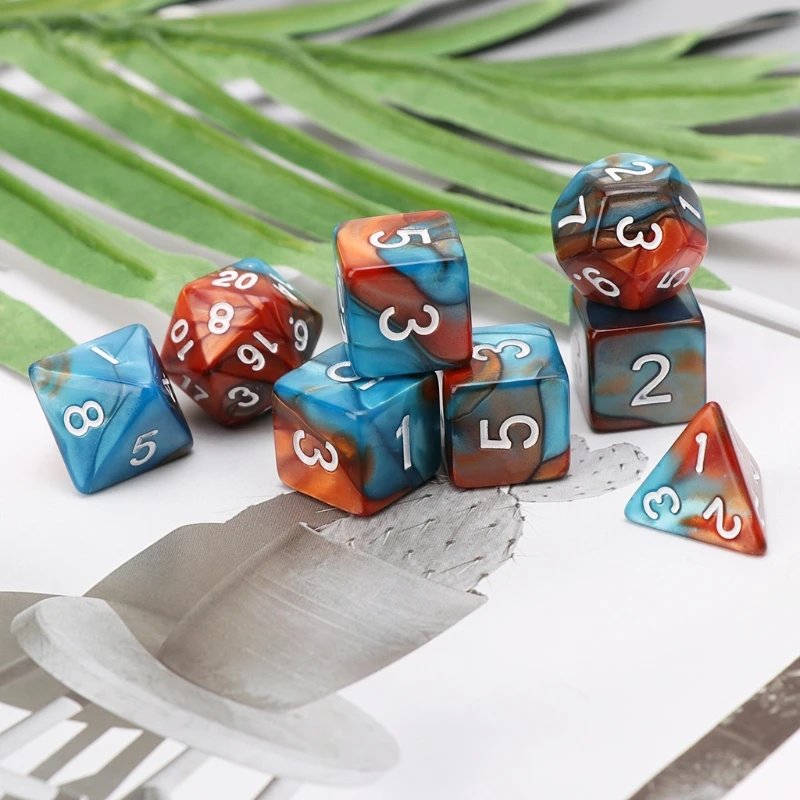 11 шт. D4 D6 D8 D10 D12 D20 двухсторонние кубики для RPG DND D& D набор Y51D