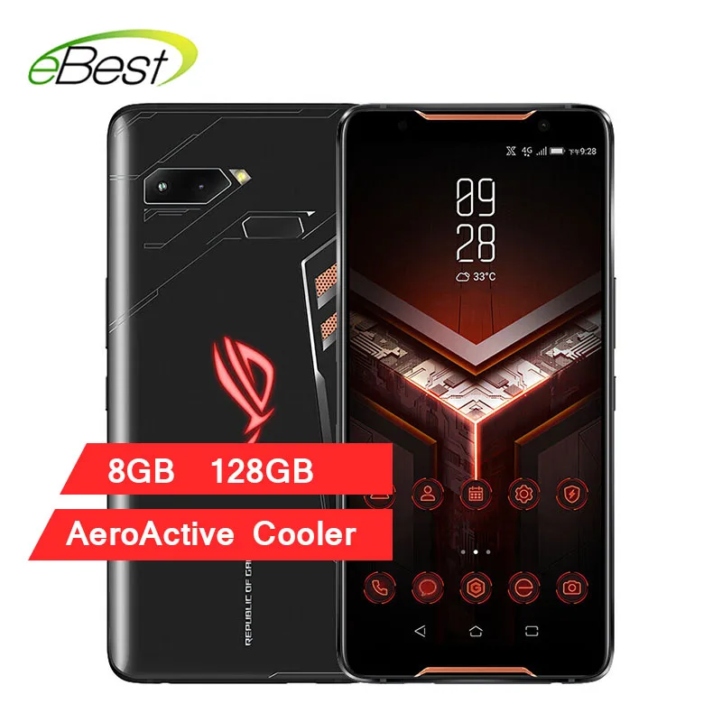 Asus ROG Phone ZS600KL, игровой телефон, 8 ГБ, 128 ГБ, 6,0 дюймов, восьмиядерный смартфон Snapdragon 845, 4000 мА/ч, с воздушным охладителем