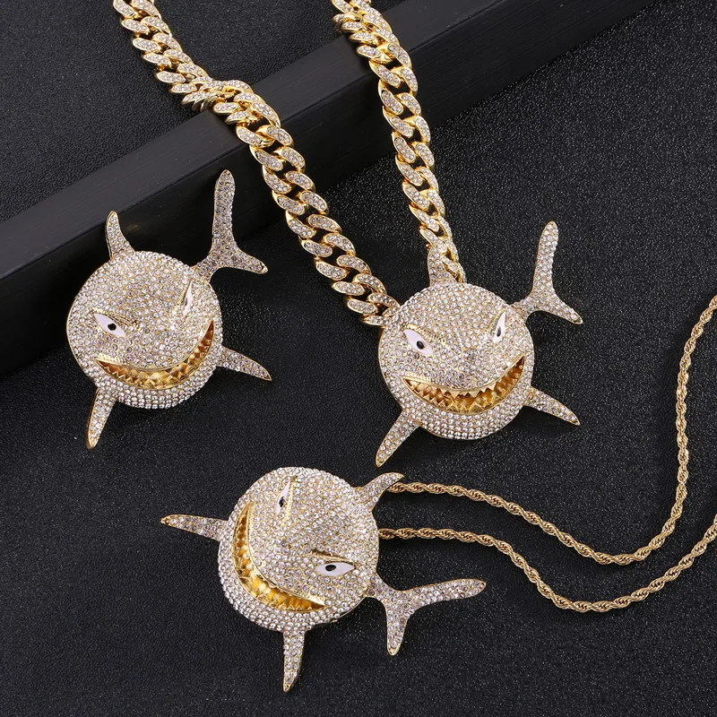 Big Size 6ix9ine Shark Pendant Necklace 