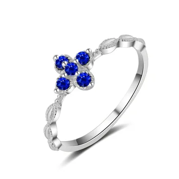 

Vintage 14k White Gold Blue Sapphire Gemstone Ring For Women Yellow Gold Engagement Wedding Rings Bizuteria Fine Jewelry Gifts