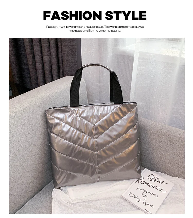 Новая женская сумка, перьевая сумка, новая зима, космические сумки, пуховая сумка с хлопковой подкладкой, сумка-тоут, женская сумка-мессенджер