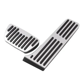 

2pcs Foot Pedal Covers Silver Non-Slip Rubber Wear-Resistant Practical