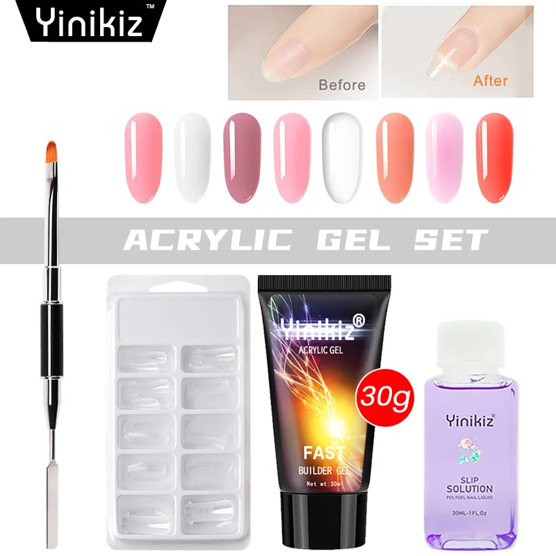 Yinikiz 30 г полимерный удлиняющий гель для ногтей акриловый Кристальный