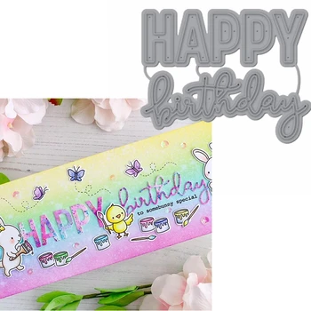 

Happy Birthday Phrase Metal Cutting Dies Stencils Happy Birthday Phrase Die Cut For Card Making DIY New2019 Crafts Cards