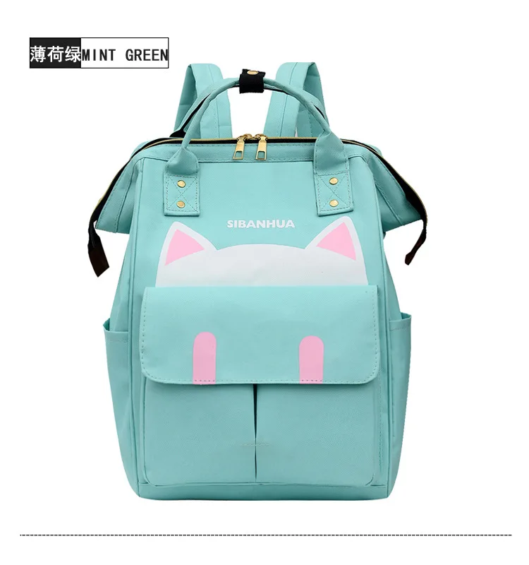 Мягкий подгузник сумка рюкзак коляска bolsa большой емкости мама сумка для кормления уход за ребенком - Цвет: MINT GREEN