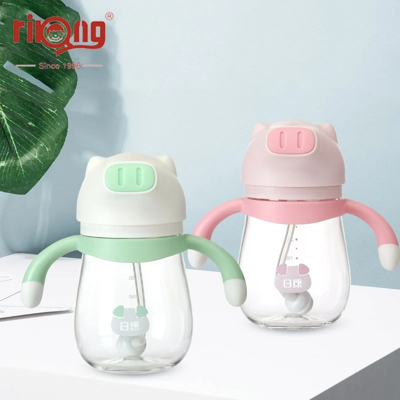 

Rikang 250ml Baby Water Bottle Sippy Cup Children Gobelet Feeding Water Bottle Baby Cup with Straw Animal for Kids