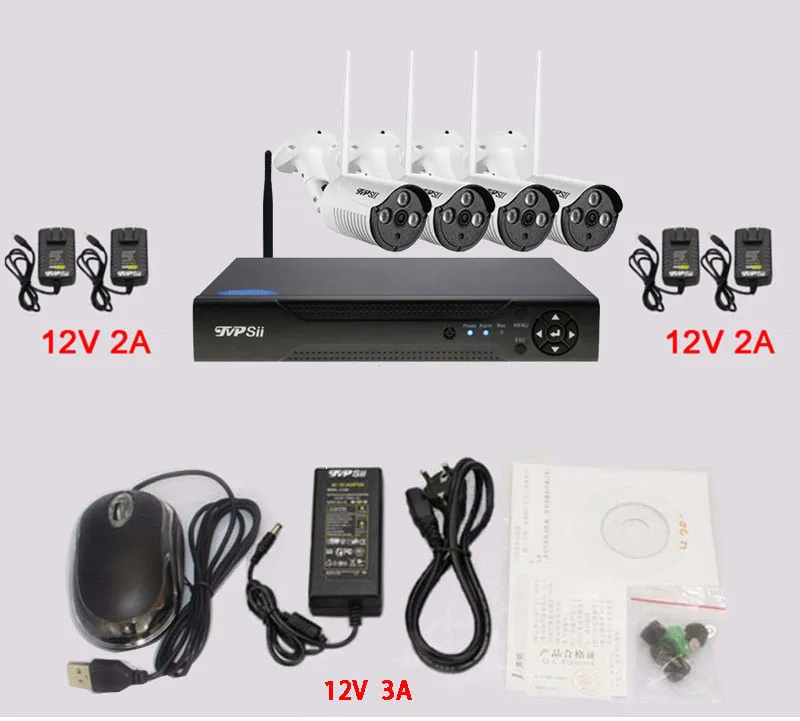 Hi3516C Три Массива инфракрасная Водонепроницаемая HD H.265+ 5mp 3mp 25fps 4CH 4 канала wifi Беспроводная ip-камера комплекты
