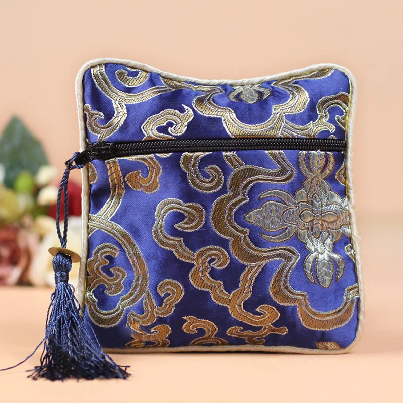 

5Pcs Chinese Silk Embroidery Earrings Ring Packaging Bags Jewelry Display Women Jewelry Storage Bag Mini Coin Purses