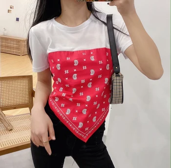 

Cthink Patchwork Short T Shirt Tops Women Fashion Chinese Short Sleeve Tshirt For Lady Sexy Summer High Street Women's T-shirt