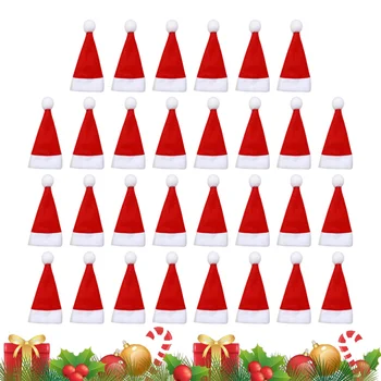 

30 Pcs Cutlery Bags Christmas Hat Silverware Holders for Restaurant Party