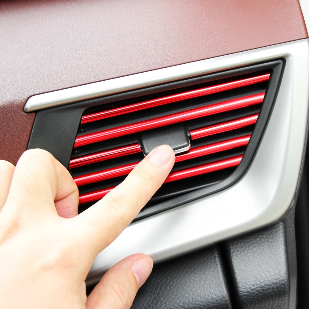 Car Air Outlet Decorative Strip Accessories Stickers for tesla model 3 fiat 500 seat ibiza kia sportage ceed rio 4 | Автомобили и