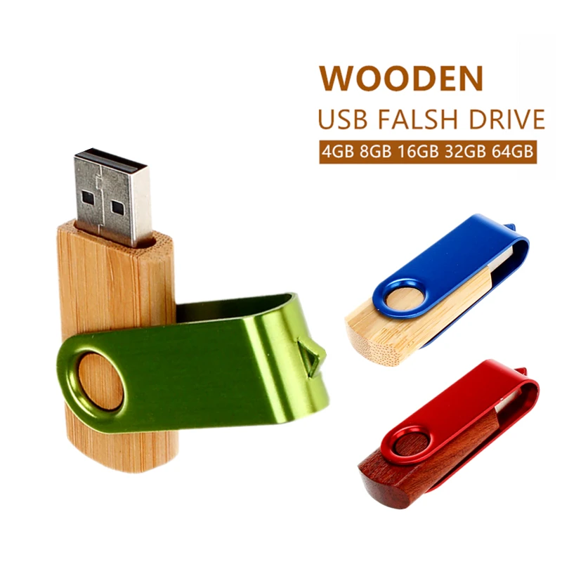 XIWANG поворотный деревянный USB флеш-накопитель 2,0 4 GB 8 GB 16 ГБ, 32 ГБ, 64 ГБ поворачивающийся металлический корпус настраиваемый логотип компании