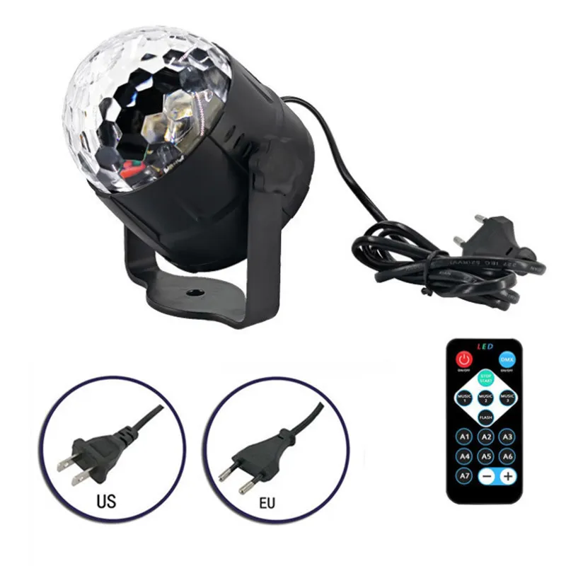 110V 220V Mini RGB LED Crystal Magic Ball Stage Effect Lighting Lamp Bulb Party Disco Club DJ Light Laser Show Lumiere Beam | Лампы и