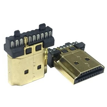 

10pcs 19 pin HDMI Male Plug Connector Gold-plating 19PIN DIY HDMI Sockect repair replacement Soldering A type Wire Solder
