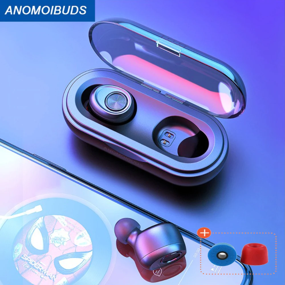 Anomoibuds Wireless headphones tws Bluetooth headphones Bluetooth Headphones Noise Cancelling Bluetooth 5 0 Stereo headphones