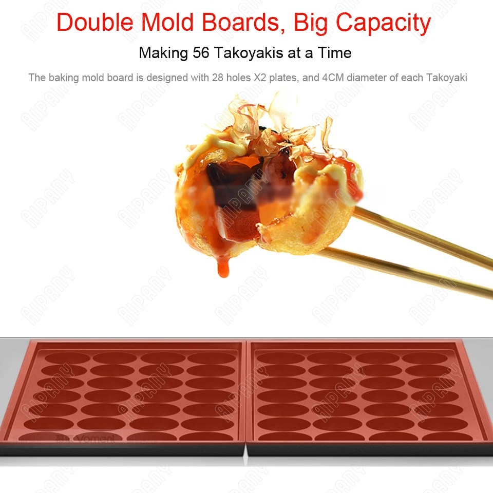 EH767/GH767/GH340 electric/gas takoyaki machine non-stick takoyaki grill pan baking plate fish ball octopus ball grill