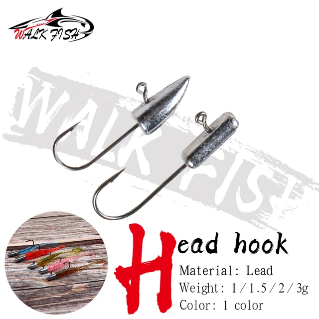 WALK FISH 10PCS/Lot 1g 1.5g 2g 3g Mini Jig Head Hook Exposed Fishing Hook