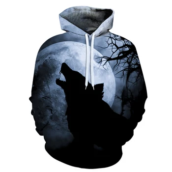 

Pockets Tops Animal Wolf Hoodies Casual 3d Printed Animal Men's Hoody Sweatshirts Hip Hop Tracksuits Coats Unisex Pullover