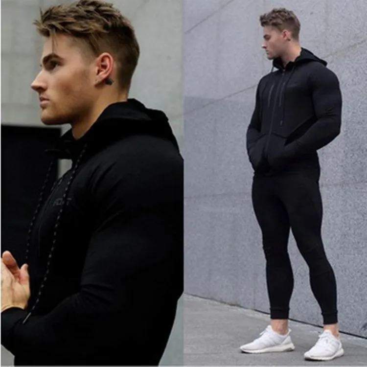 Muscle Brother Толстовка весна и осень Фитнес Спортивная куртка на молнии облегающий костюм для фитнеса Мужская AliExpress