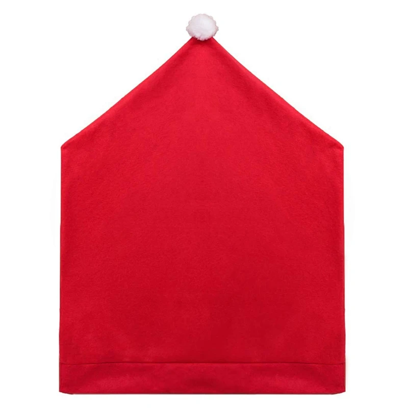 Xmas Chair Cap Sets, Santa Hat Chair Covers, Red Hat Dinner Chair Protector Sets for Christmas Banquet Holiday Festival Decor, S