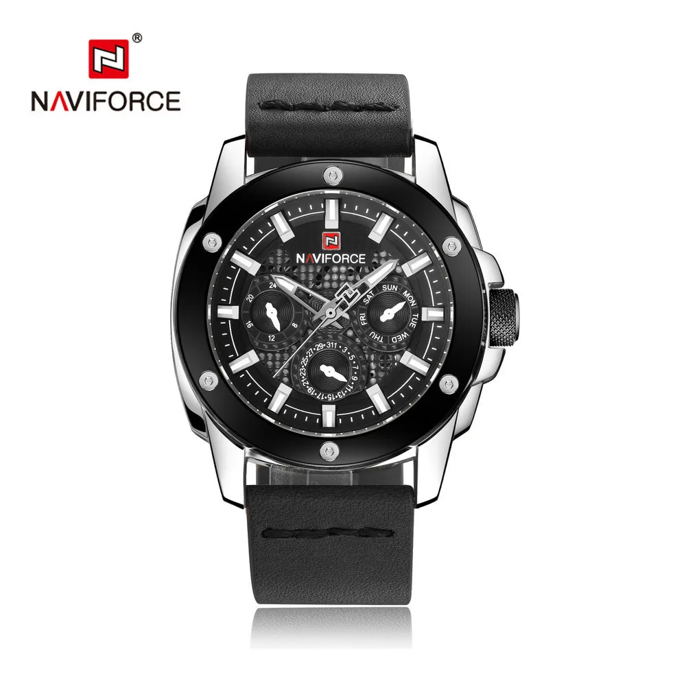 

Naviforce Xiang Men Fashion Quartz Watch Japan Movement Night Light Hands Small Three Needle MEN'S Watch 9116