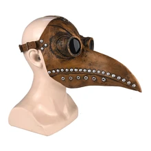 Хэллоуин чумной доктор латексная маска длинный нос клюв птица ворона костюм в стиле стимпанк для косплея Вечерние Маски
