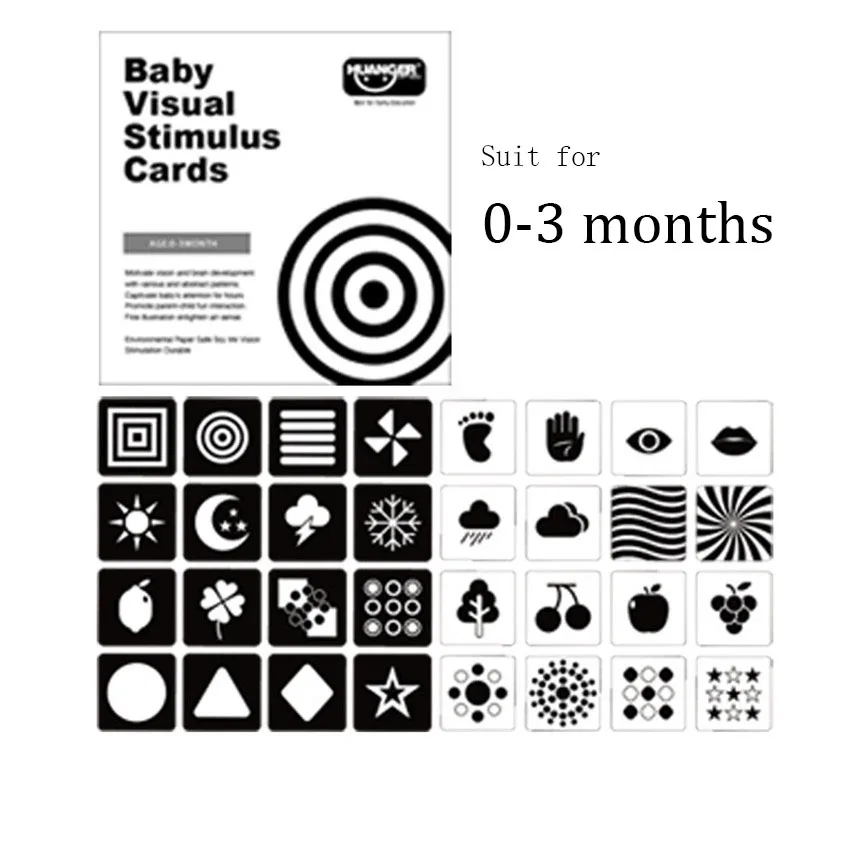 Kids Visual Stimulation Flash Card Montessori Educational Black White Colorful Flashcard High Contrast Book Toddler Toys Gifts 2