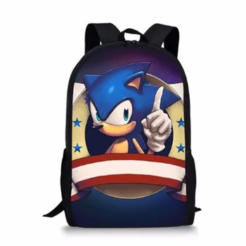 

16 Inch Anime Sonic Mario Backpack Students School Bags Boys Girls Daily Backpacks Children Bag Kids Best Gift Backpack