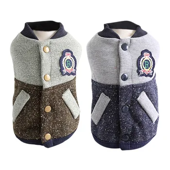 

2019 Autumn Winter Dog Jacket Pet Cotton Costume Casual Button 2-legged Fleece Warm Coat Pet Outfits Cat Dog Clothing