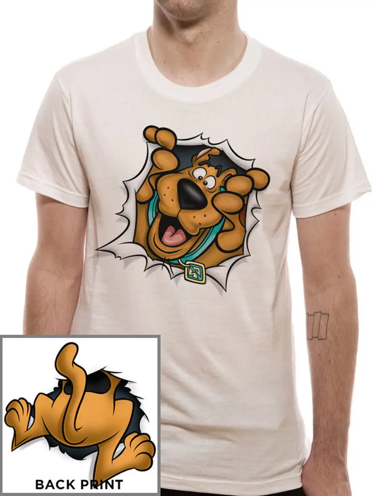 

Scooby Doo Rip Through Mystery Machine Official White Mens T-shirt Cool Casual pride t shirt men Unisex New Fashion tshirt Loose