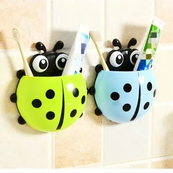 

Ladybird Tooth Brush Container For Firm Fixation Colorful Toothpaste Bathroom Set ToothBrush Container Ladybug Toothbrush Holder