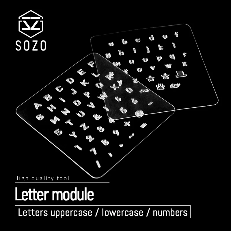 transparent letter mold Upper and lower Alphabet A To Z Mold Number Leather Craft Tool Stamping Set Punch Kit